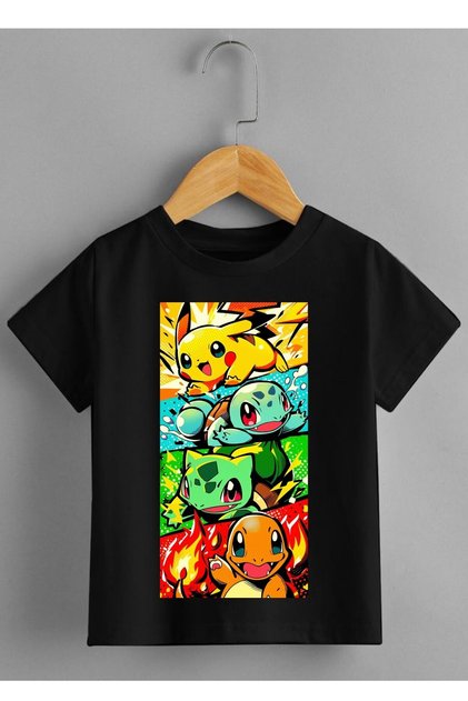 Pokemon Printed Black Kids T-Shirt
