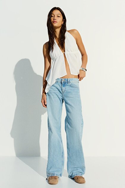 ★bbb★ Bershka Yıldız zımba detaylı baggy fit jean - Fiyatı, Yorumları