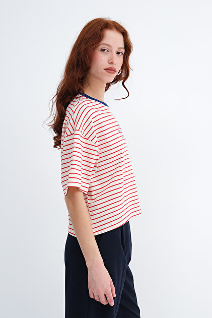 Addax Çizgili Kısa Kollu T-shirt P10686 - Fiyatı, Yorumları