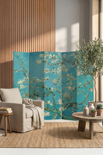 Dekoratif 5 Kanatlı Dijital Baskılı Kanvas Paravan - Seperatör - 200x180 cm - Model 2