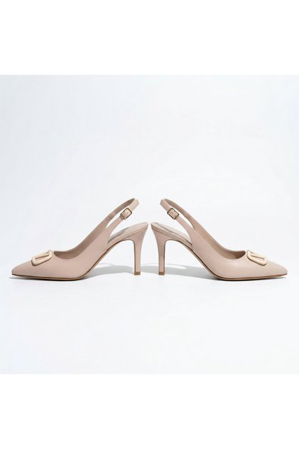 Women's Heeled Shoes Buckle Leather Heeled Shoes Stylish Classic Comfortable Daily Office Stiletto Model