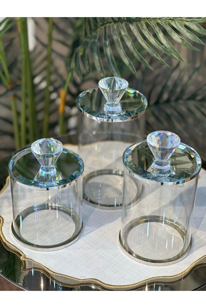 3-Piece Spice Container with Crystal Lid