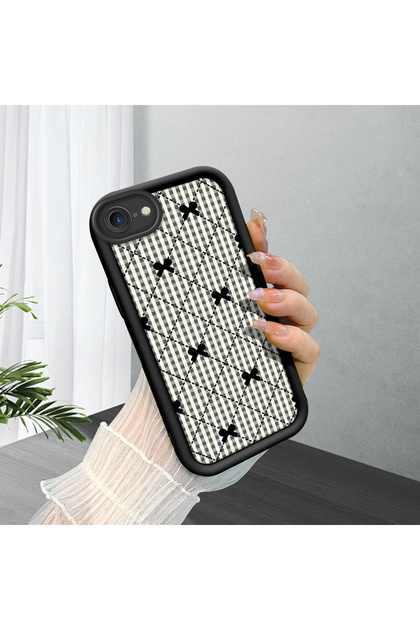 iPhone Se 2020 Compatible Striped Pattern Camera Protected Slim Soft Silicone Phone Case