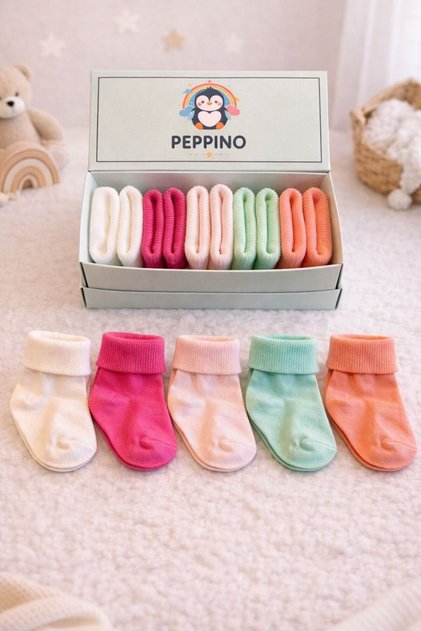 Organic Cotton Unisex 5-Piece Boxed Premium Newborn Baby Socks