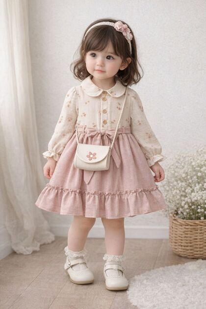 Balloon Printed Dress for 2-5 Years Old Girls