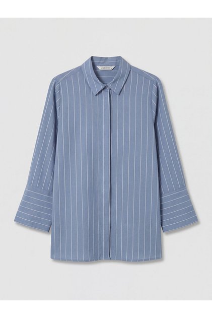 Giyçik Storeden Indigo Striped Women's Shirt Tunic