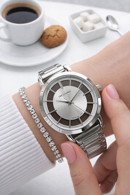 Steel Cord 2 Year Warranty 3 Atm Water Resistant Women Wrist Watch+Bracelet F.G8037.M330