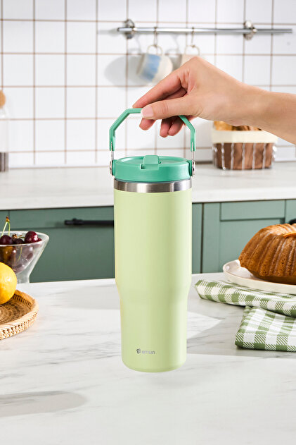 Emsan Star Ice Pipetli Çelik Sızdırmaz Termos Mint 900 ml - Fiyatı