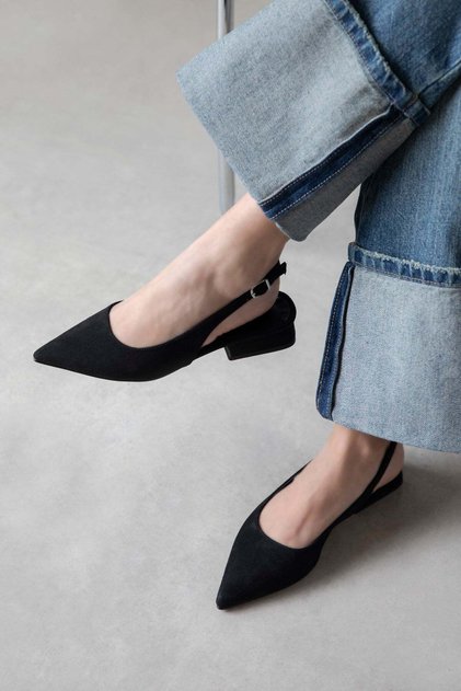 Jesse Women's Heeled Suede Shoes Black