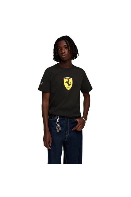 Ferrari Colored Shield Erkek Siyah Günlük Stil T-Shirt 63531001