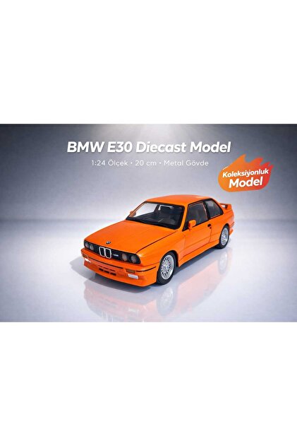 Aksoy Toys BMW M3 E30 Metal Model Araba 1:24 Ölçek Turuncu Renk 20
