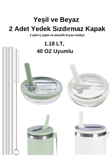Compatible straw thermos leakproof replacement lid 2 colors 1.18 lt thermos compatible