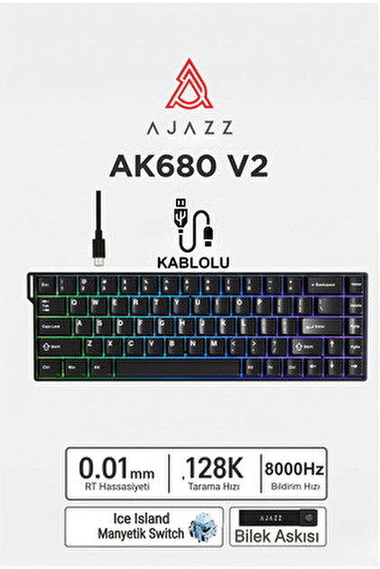 Aula Win68 HE Manyetik Klavye Rapid Trigger GrayWood Swtich 8000Hz