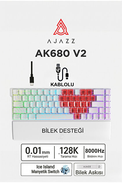 Ajazz Ak680v2 Manyetik Switch Rapid Trigger 8000Hz Klavye-128K
