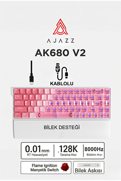 Ajazz Ak680v2 Manyetik Switch Rapid Trigger 8000Hz Klavye-128K