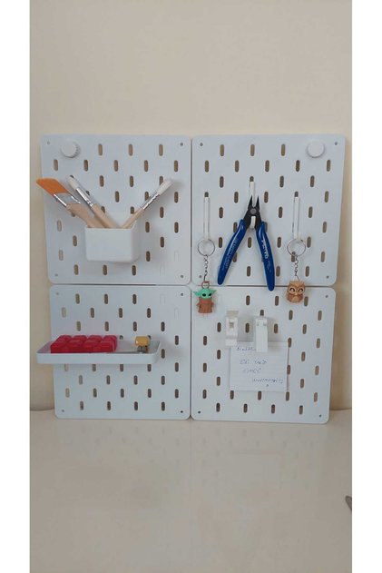 Multi-Purpose Organizer Pegboard Piece Set of 7 (Pegboard Not Included) / Peg Board Piece Set of 7