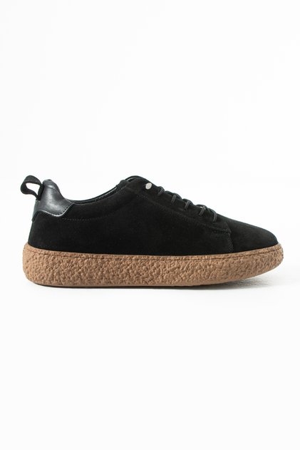 Terra Black Suede Genuine Leather Sports Shoes