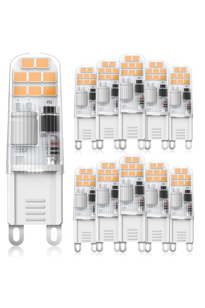 Комплект от 10 G9 2W енергоспестяващи крушки с топла светлина 2700K