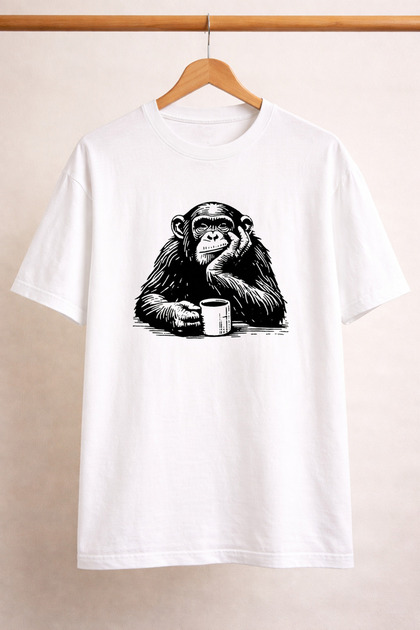 Monkey Printed Oversize T-Shirt