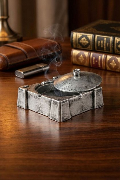 Ashtray Silver Antique Color Ash Tray Decorative Ashtray Model 11