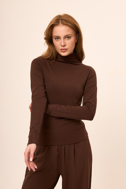 Ultra Soft Combed Modal High Collar Blouse
