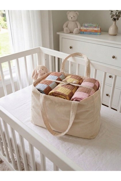 Organic Cotton Muslin Cover & Muslin Baby Blanket 3-Piece Set