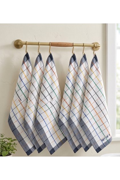 Set de 6 cârpe de uscare din bumbac 100% 45×65 cm – Absorbante, lavabile, cu modele colorate