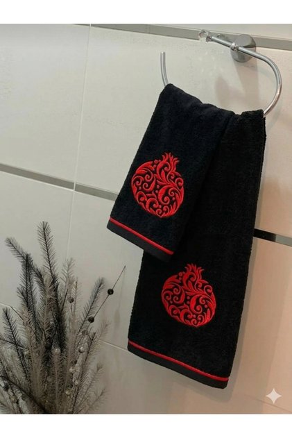 Red Pomegranate Grain 2-Piece Towel Set