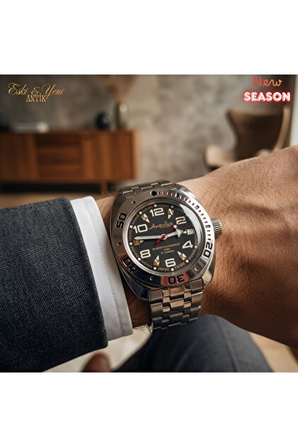 ESKİ YENİ ANTİK Vostok Amphibia 710335 2416B Otomatik Siyah Kadran