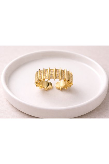 Zircon Stone Adjustable Stylish Ring with Gold and Silver Options