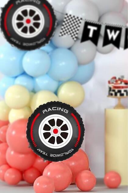 Racing Car Tire Foil Balloon Wheel Racing Cars Concept 45cm
