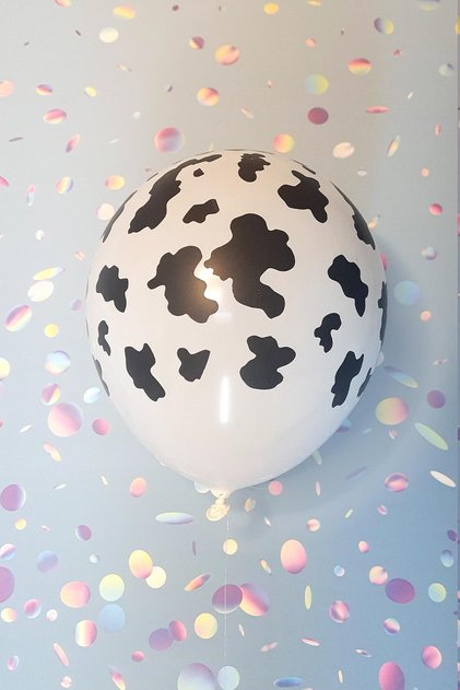 Cow Pattern Printed Balloons 12" Inch Balloon Farm Themed Birthday Balloons 10 Pcs