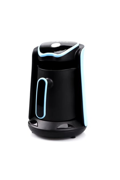 Cană electrică pentru cafea sau ceai, 600W, 300ml, neagră cu violet sau albastru, albastru