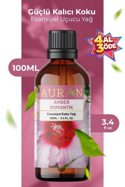 Amber Romantik Saf Esansiyel Uçucu Yağ Buhurdanlık Yağı Difüzör Esansı Aromaterapi Ortam Koku 100ml