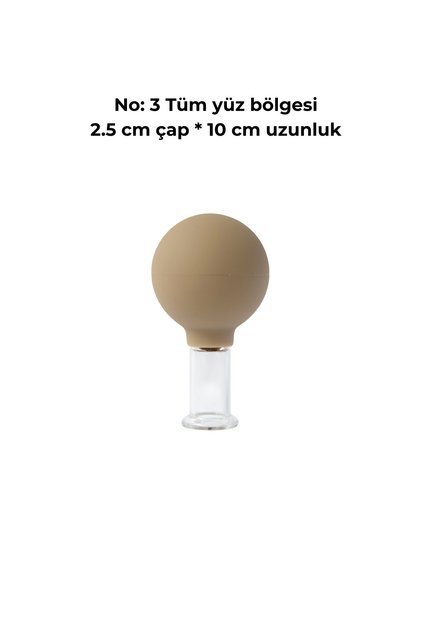 Silikon Vakumlu Cam Yüz Masaj Kupası,kuru Kupa No:3