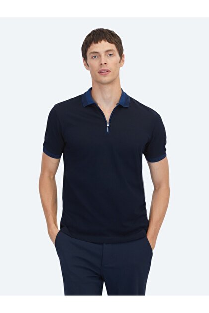 Kip Navy Blue Plain 100% Cotton T-Shirt- Trendyol