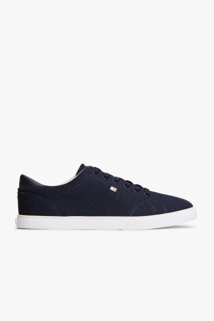 TH Pantofi sport albaștri din pânză vulcanizată cu profil redus pentru femei FW0FW09102DW6