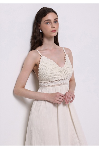 Regular Fit bumbac lu Rochie ecru pentru femei