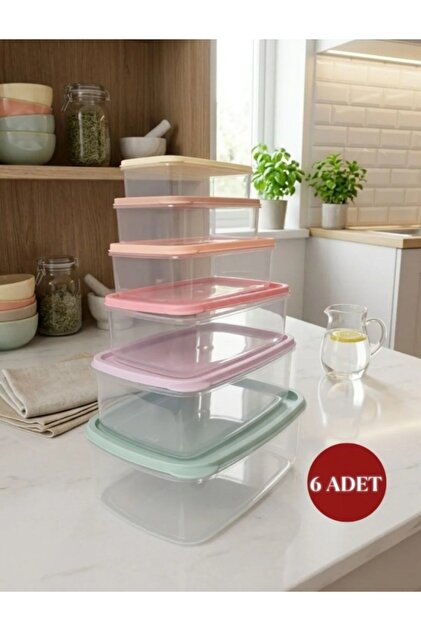 Okyanus Home Stackıt Saklama kabı 6 parça Pastel Renkler - Fiyatı