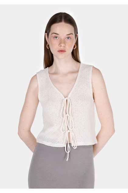 Regular Fit Women's Ecru Tank Top