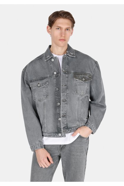 Oversize Fit Buttoned Unlined Men's Black Jacket