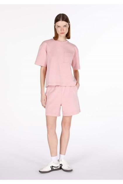 Regular Fit Mid Waist Straight Women's Pink Shorts