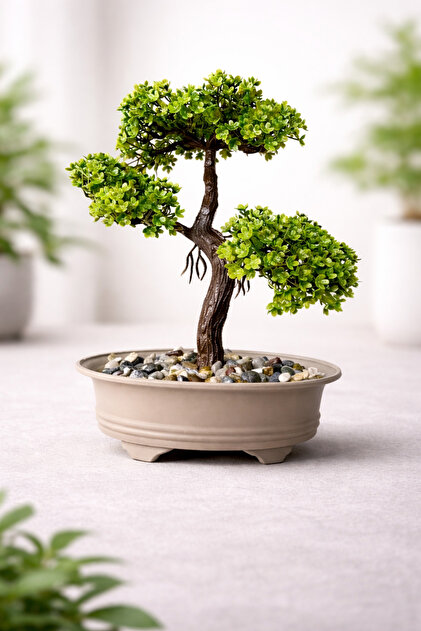 Lineva Decorative Artificial Bonsai Mini Tree  Desktop Home Office  Ornamental Plant (1 Piece)- Trendyol