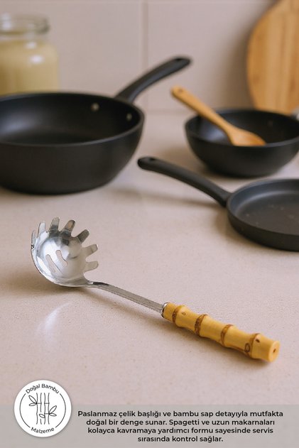 Mundo - Bambu Saplı Spagetti Kaşığı 29*7,5cm