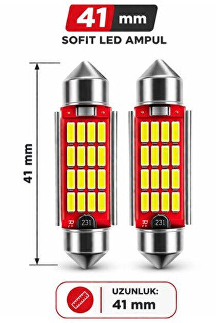 Vlotho TURUNCU Sofit Led Arıza Yakmaz C5w Tavan Plaka Ampül 39mm 2