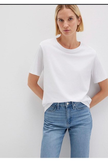 Women's T-Shirt (Premium White Short Sleeve T-Shirt Standard Fit 100% Cotton Crew Neck/Thick Fabric)