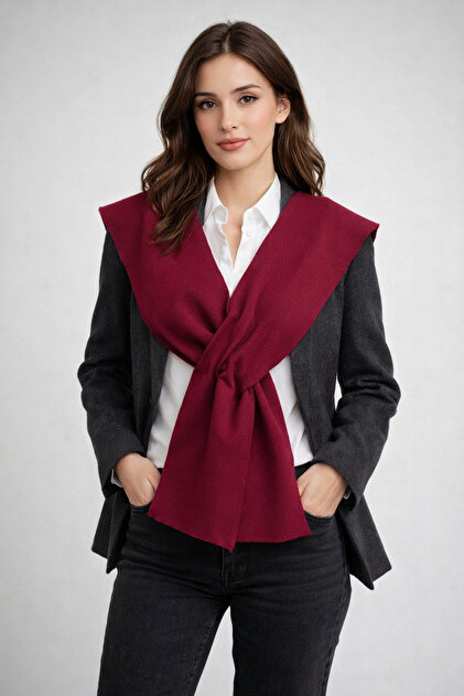 Single Color Knitwear Acrylic Daily Office Shawl