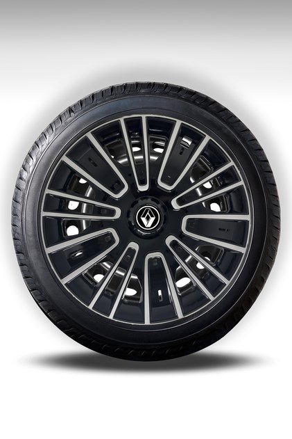 Renault Clio Megane Symbol Fluance Uyumlu 15" inç Gri-Siyah 1 Takım 4 Adet Jant Kapağı