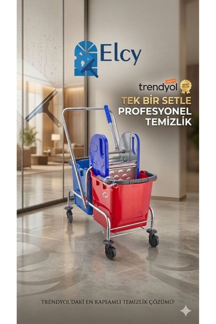 Çift Kovalı Çelik Press Paspas,temizlik Arabası (ÇELİK PRES)