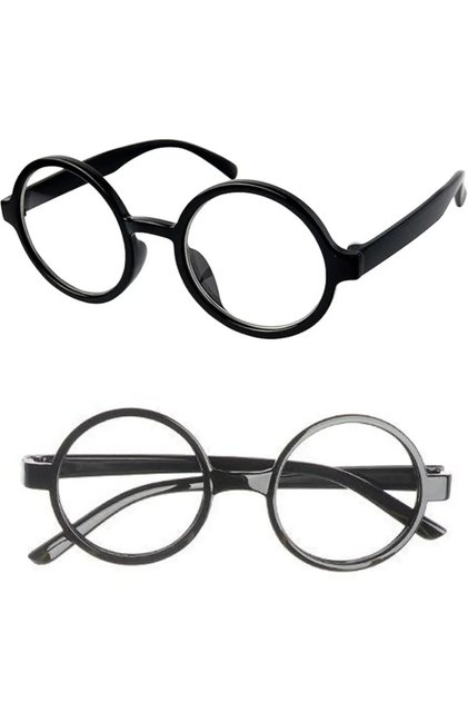 Harry Potter Gözlüğü - Camsız Siyah Yuvarlak Çerçeveli Kostüm Gözlüğü